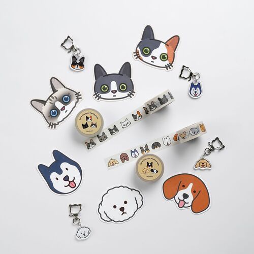 Cat Face Acrylic Key Ring - Image 9